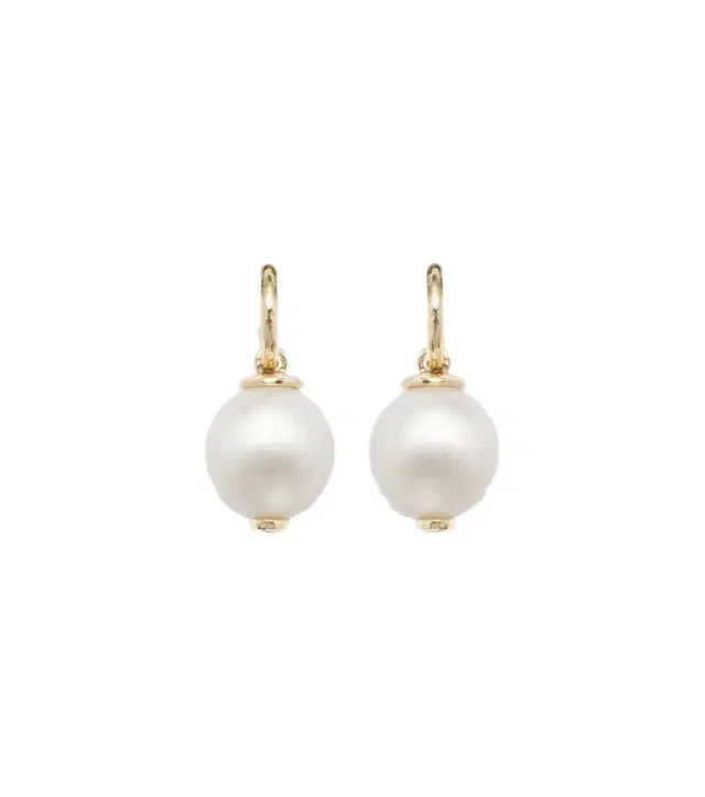 18kt gold drop earrings with diamonds and pearls