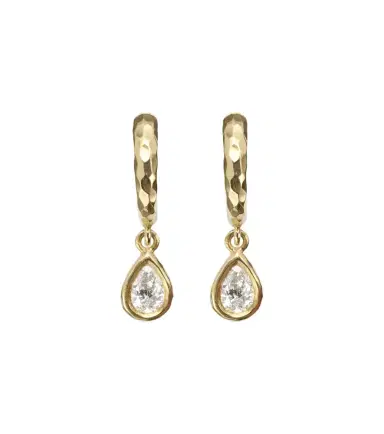 Octavia Elizabeth Hidden Gem 18kt gold huggie earrings with diamonds | Thumbnail 1 Octavia Elizabeth Hidden Gem 18kt gold huggie earrings with diamonds | Thumbnail 1