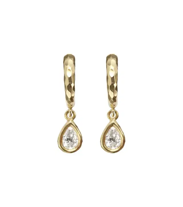 Octavia Elizabeth Hidden Gem 18kt gold huggie earrings with diamonds