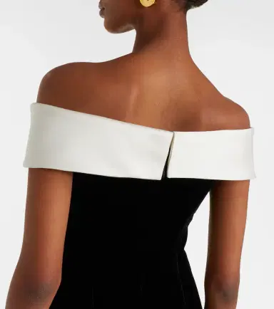 Costarellos Off-shoulder velvet bustier gown | Thumbnail 4
