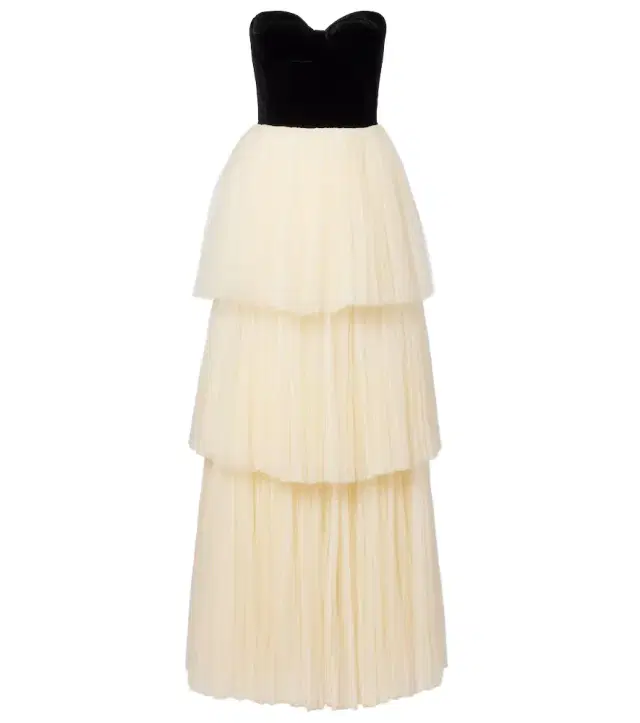 Nathalia velvet and tulle bustier gown