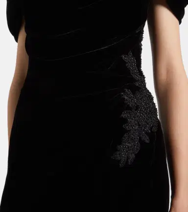 Costarellos Embellished off-shoulder velvet gown | Thumbnail 2 Costarellos Embellished off-shoulder velvet gown | Thumbnail 2