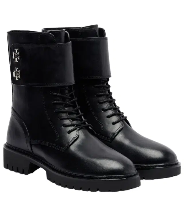 Tory Burch Turnlock leather combat boots