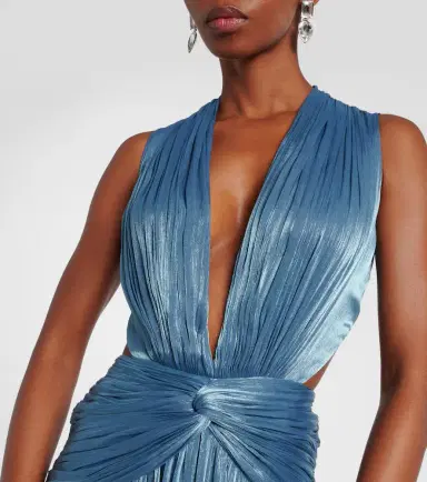 Costarellos Draped open-back jersey gown | Thumbnail 4