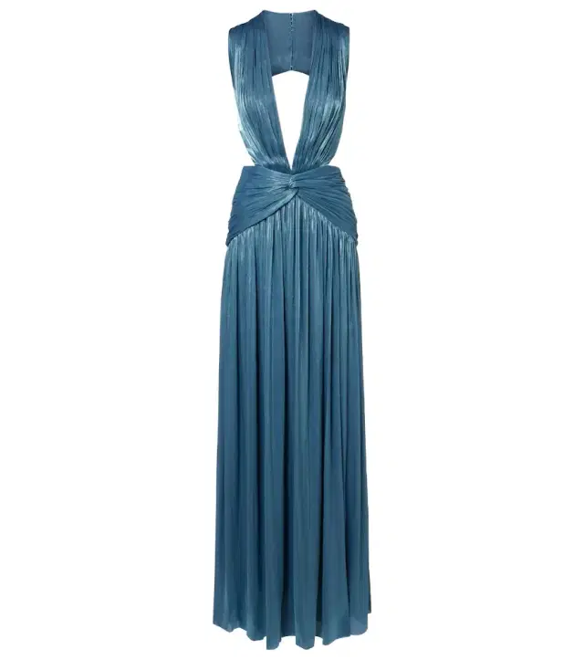Costarellos Draped open-back jersey gown