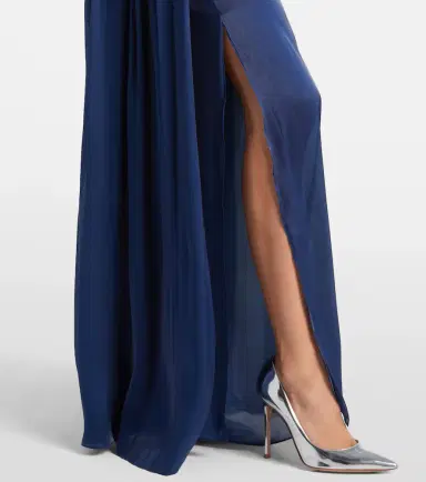 Costarellos Draped ruffled gown | Thumbnail 2