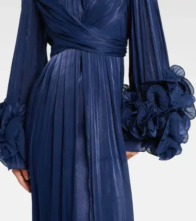 Costarellos Draped ruffled gown | Thumbnail 4