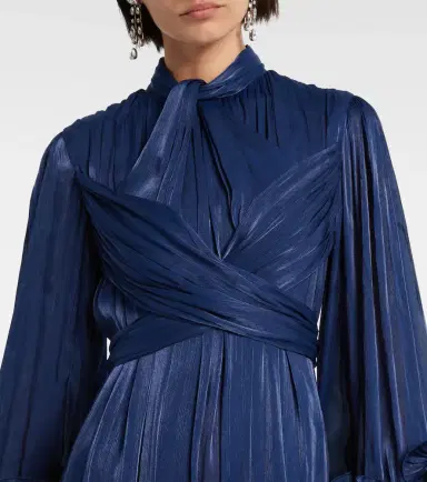 Costarellos Draped ruffled gown | Thumbnail 5