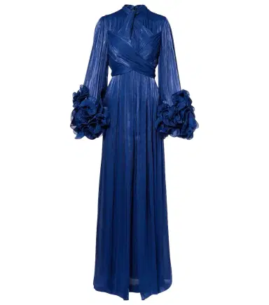 Costarellos Draped ruffled gown | Thumbnail 1