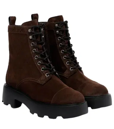 Tory Burch T Monogram suede combat boots | Thumbnail 1