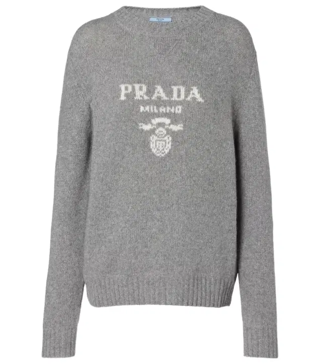 Logo intarsia wool and cashmere sweater