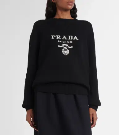 Prada Logo wool and cashmere sweater | Thumbnail 5