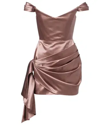 Alex Perry Off-shoulder cotton and silk satin minidress | Thumbnail 1 Alex Perry Off-shoulder cotton and silk satin minidress | Thumbnail 1