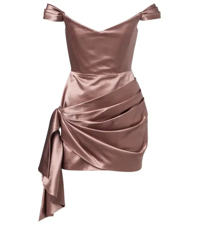 Alex Perry Off-shoulder cotton and silk satin minidress