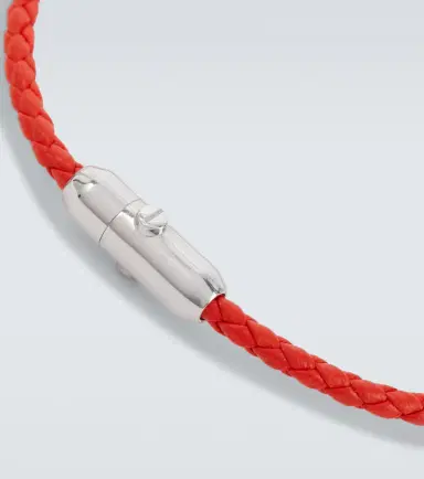 Bottega Veneta Braided leather and sterling silver bracelet | Thumbnail 2