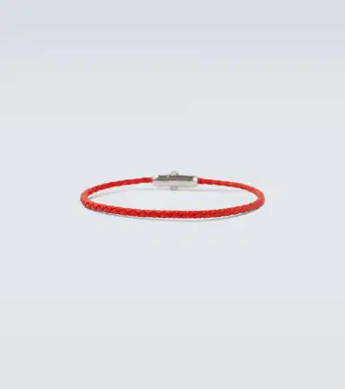 Bottega Veneta Braided leather and sterling silver bracelet | Thumbnail 3