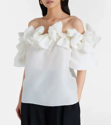 Carolina Herrera Off-shoulder silk top | Thumbnail 2 Carolina Herrera Off-shoulder silk top | Thumbnail 2