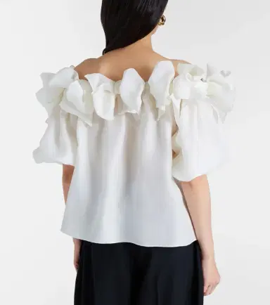 Carolina Herrera Off-shoulder silk top | Thumbnail 4 Carolina Herrera Off-shoulder silk top | Thumbnail 4