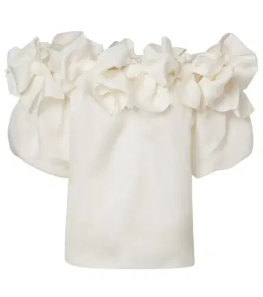 Carolina Herrera Off-shoulder silk top | Thumbnail 1 Carolina Herrera Off-shoulder silk top | Thumbnail 1