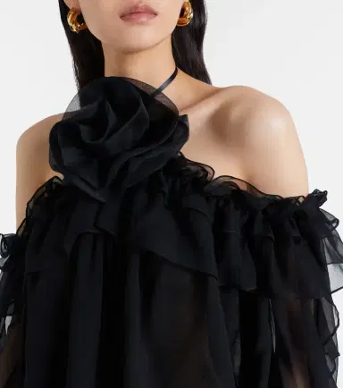 Carolina Herrera Floral-appliqué silk tulle top | Thumbnail 3 Carolina Herrera Floral-appliqué silk tulle top | Thumbnail 3