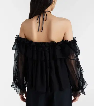 Carolina Herrera Floral-appliqué silk tulle top | Thumbnail 4 Carolina Herrera Floral-appliqué silk tulle top | Thumbnail 4