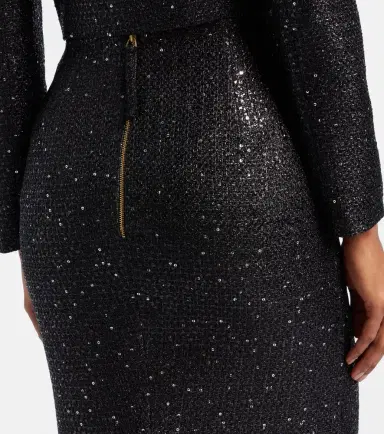 Carolina Herrera Sequined lamé tweed pencil skirt | Thumbnail 2 Carolina Herrera Sequined lamé tweed pencil skirt | Thumbnail 2
