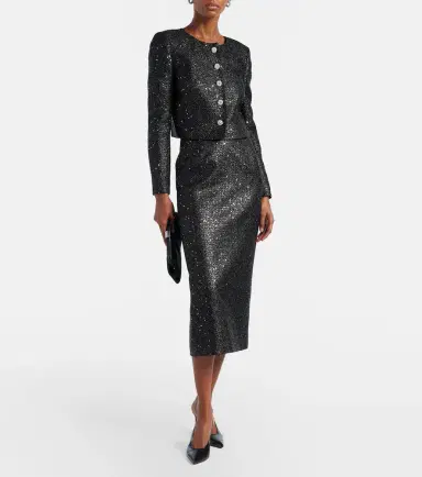 Carolina Herrera Sequined lamé tweed pencil skirt | Thumbnail 6 Carolina Herrera Sequined lamé tweed pencil skirt | Thumbnail 6
