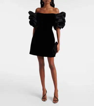 Carolina Herrera Off-shoulder velvet minidress | Thumbnail 3 Carolina Herrera Off-shoulder velvet minidress | Thumbnail 3