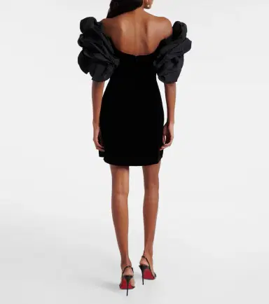 Carolina Herrera Off-shoulder velvet minidress | Thumbnail 4 Carolina Herrera Off-shoulder velvet minidress | Thumbnail 4