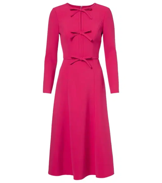 Bow-detail crêpe midi dress