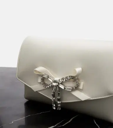 Jimmy Choo Soft Bow Mini embellished satin clutch | Thumbnail 4
