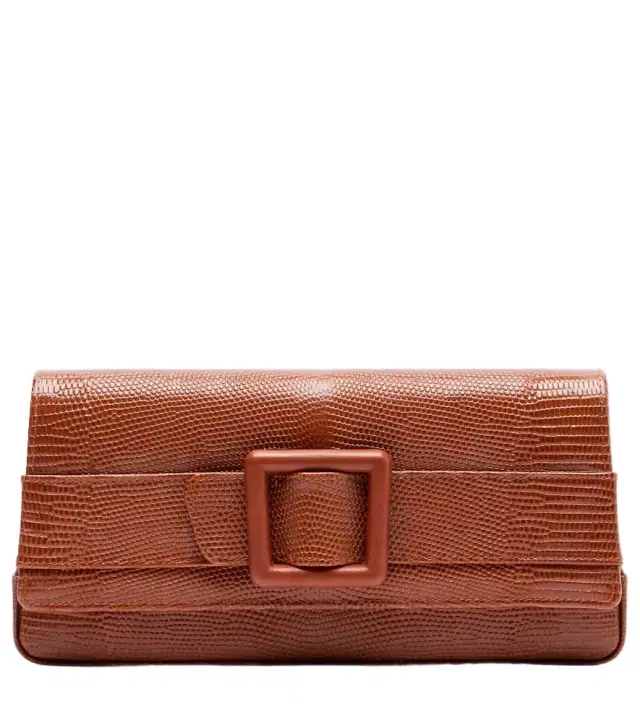 Manolo Blahnik Maygot snake-effect leather clutch