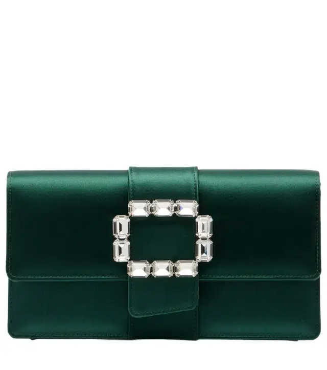 Manolo Blahnik Maycap embellished satin clutch