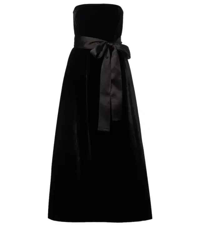 Belted velvet gown