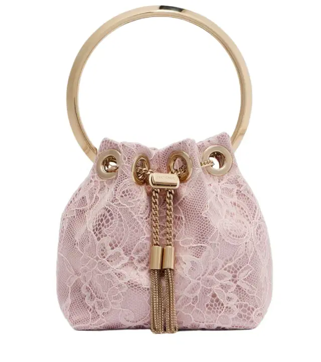 Bon Bon Micro satin and lace bucket bag