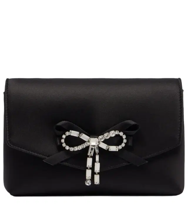 Jimmy Choo Soft Bow Mini embellished satin clutch