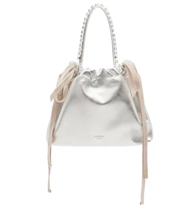 Drawstring Mini embellished leather shoulder bag