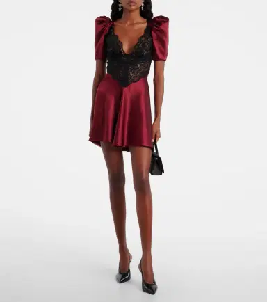 Rodarte Lace-trimmed silk cocktail dress | Thumbnail 3 Rodarte Lace-trimmed silk cocktail dress | Thumbnail 3