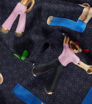 Loewe Anagram logo silk twill scarf | Thumbnail 3