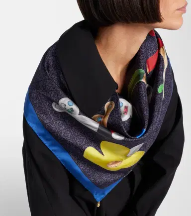 Loewe Anagram logo silk twill scarf | Thumbnail 4