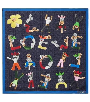 Loewe Anagram logo silk twill scarf | Thumbnail 1