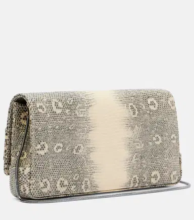 Manolo Blahnik Maygot snake-effect leather clutch | Thumbnail 3