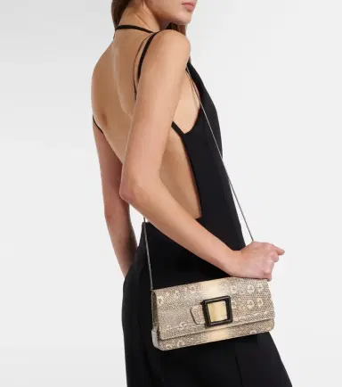 Manolo Blahnik Maygot snake-effect leather clutch | Thumbnail 4