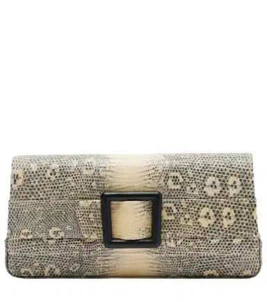 Manolo Blahnik Maygot snake-effect leather clutch | Thumbnail 1