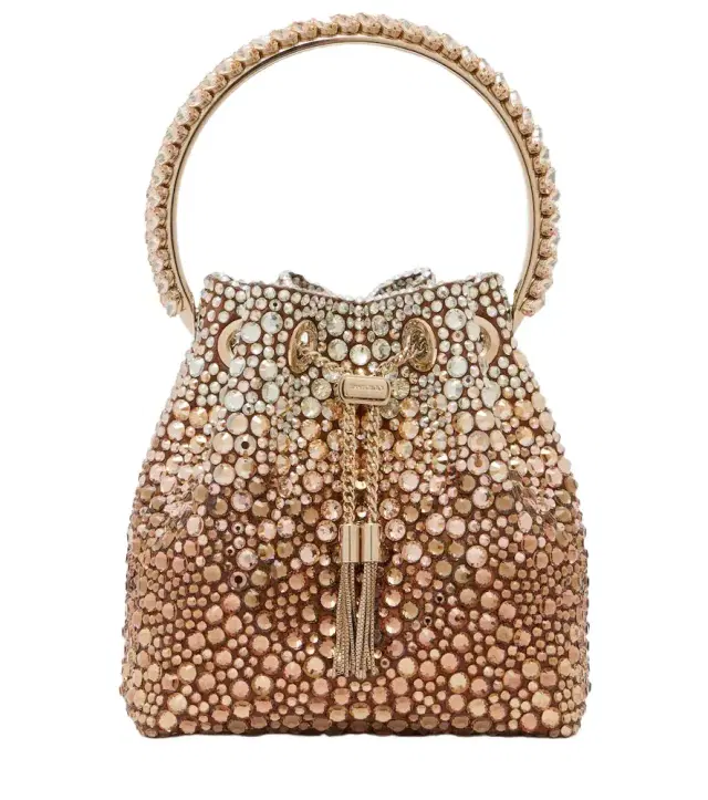 Bon Bon embellished satin bucket bag
