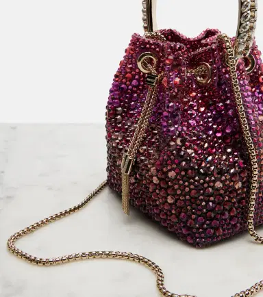 Jimmy Choo Bon Bon embellished satin bucket bag | Thumbnail 3
