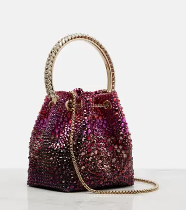 Jimmy Choo Bon Bon embellished satin bucket bag | Thumbnail 4