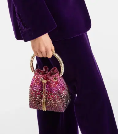 Jimmy Choo Bon Bon embellished satin bucket bag | Thumbnail 5