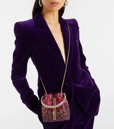 Jimmy Choo Bon Bon embellished satin bucket bag | Thumbnail 7