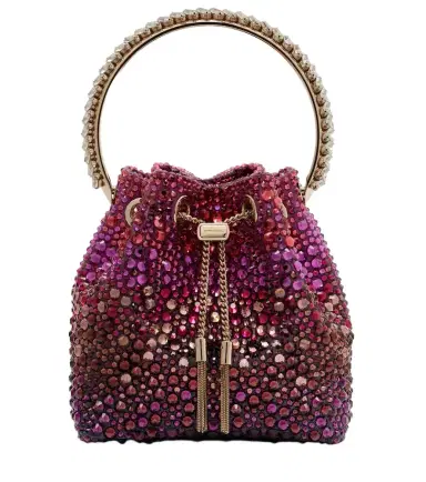 Jimmy Choo Bon Bon embellished satin bucket bag | Thumbnail 1